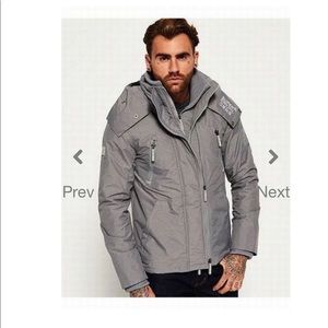 Super Dry Grey Hooded Arctic AttackerJacket